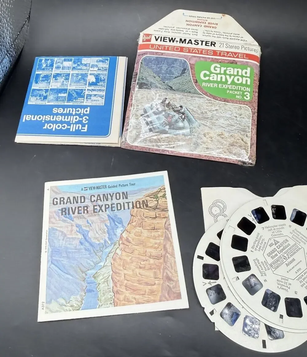 Grand Canyon River Expedition Arizona 3d View-Master 3 Reel Packet Complete Set